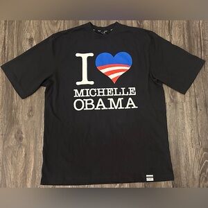 Vintage RARE Men’s Sean John I Love Michelle Obama Heart USA Black T-Shirt- XL